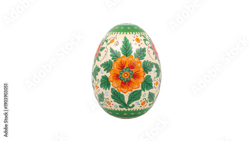 Decorative Egg With Colorful Floral Design Made With Traditional Techniques