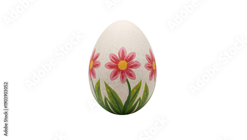 Decorative Egg With Colorful Floral Design Made With Traditional Techniques