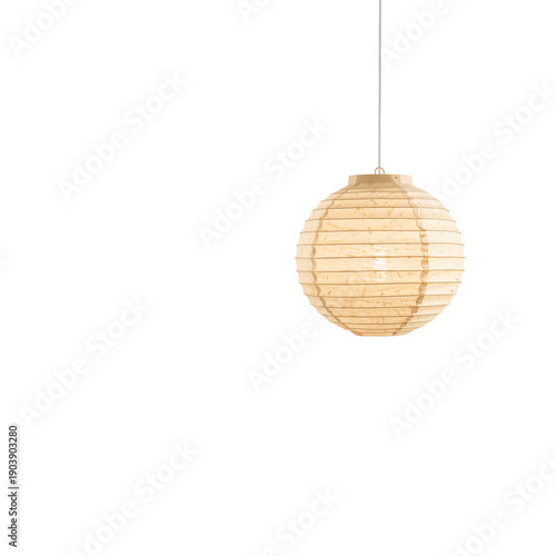 Light Fixture Hanging From Ceiling in a Simple Design Made of Wood