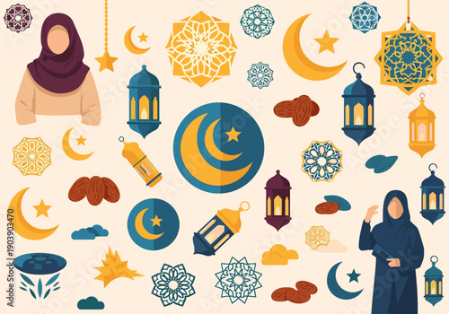 A serene night scene with a crescent moon and star, evoking calmness and wonder, perfect for relaxation content.