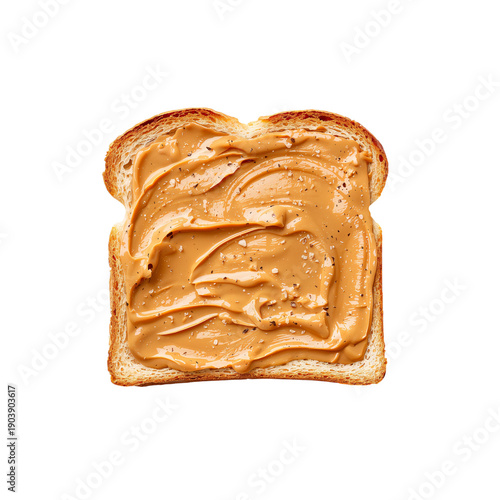 Toast With Peanut Butter Spread on Top Looks Ready to Eat in the Kitchen at B...
