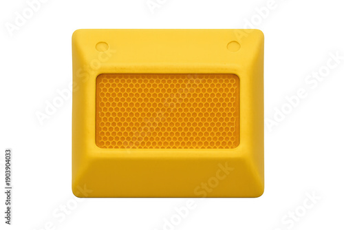Yellow reflective road stud providing traffic safety