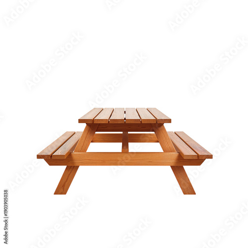 Wooden Picnic Table Set for Outdoor Dining at a Public Park During the Day