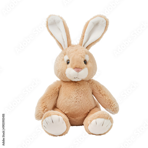 Soft Brown Rabbit Plush Toy Sitting on a Plain Background During Daytime