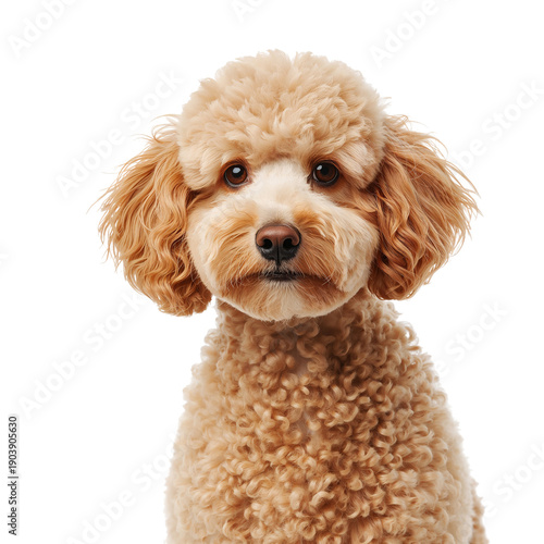 Brown Dog With Curly Fur Stands Facing the Camera in a Bright Setting With a ...