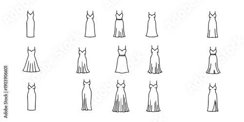 Minimalist Slip Wedding Dress Silhouette Icon