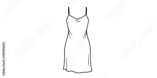 Minimalist Slip Wedding Dress Silhouette Icon