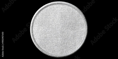 White Round Embroidery Patch Blank Template for Logo or Design