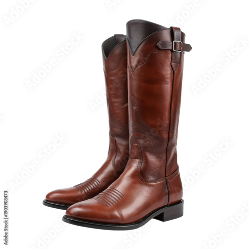 Cowboy Boots on Display in a Retail Store With Bright Lighting and a Simple B...