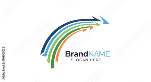 Colorful Arrow Logo Design Template Placeholder.