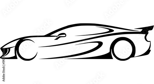Sleek Sports Car Silhouette Illustration - Modern Automotive Design