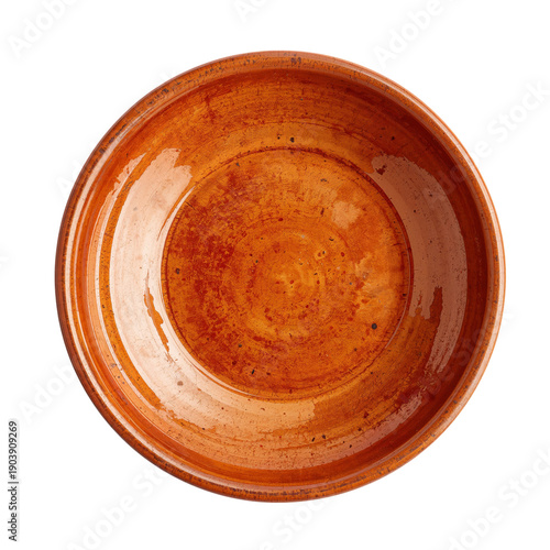 Ceramic Bowl in Warm Brown Color Sitting on a Plain Surface