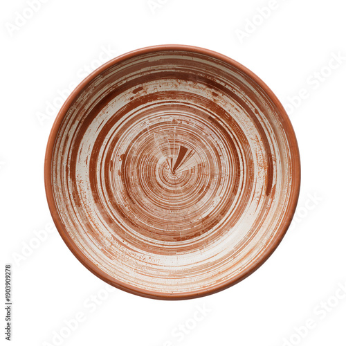 Ceramic Bowl in Warm Brown Color Sitting on a Plain Surface