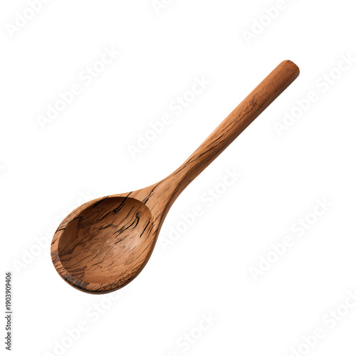 Wooden Spoon Placed on a Flat Surface With Natural Grain Pattern