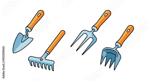 Hand Cultivator Line color art minimal style