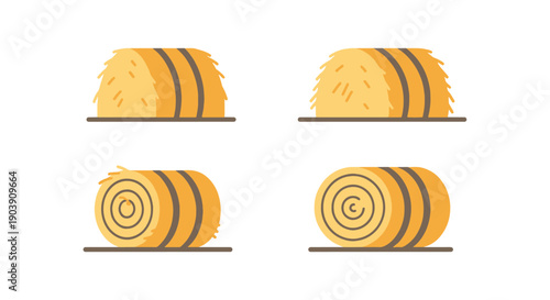 Hay Bale Line art color