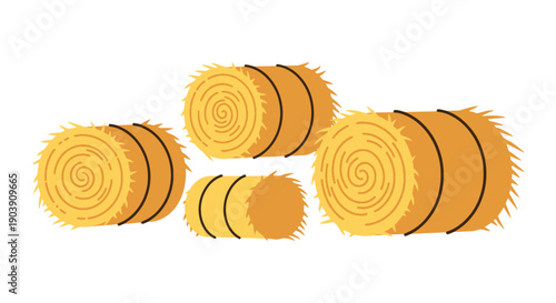 Hay Bale Line art vector dynamic design