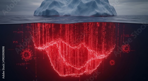 Iceberg Data Network Underwater Cybersecurity Concept