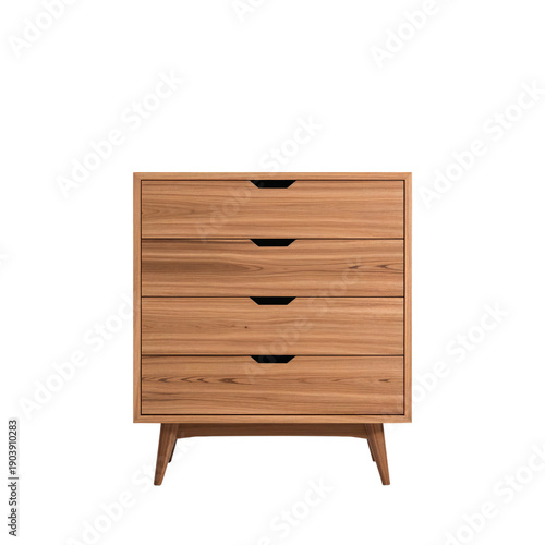 Modern Wooden Dresser With Four Horizontal Drawers in a Simple Design