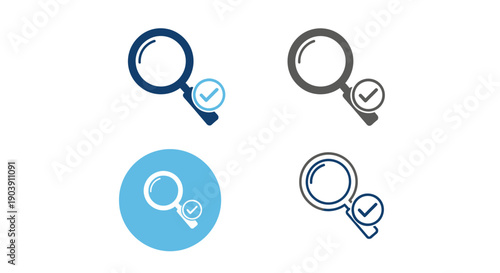 Magnifying glass icons confirm search results status.