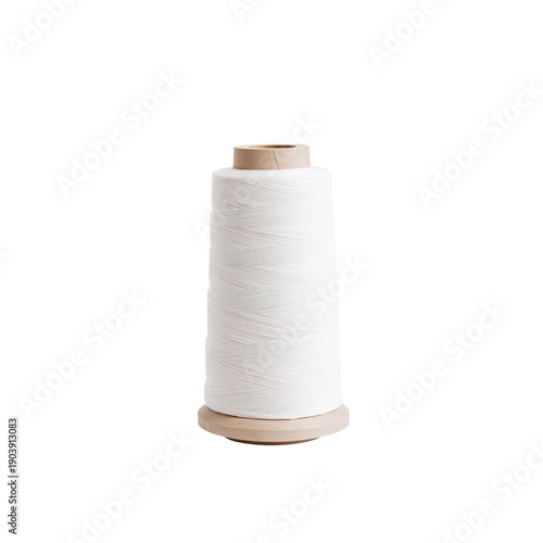 White Thread Spool for Sewing Projects in a Craft Space During Daylight