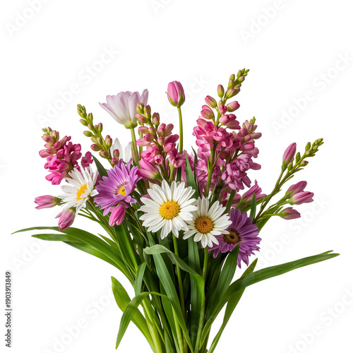 Bouquet of Colorful Flowers Placed on a Plain Background in a Bright Setting