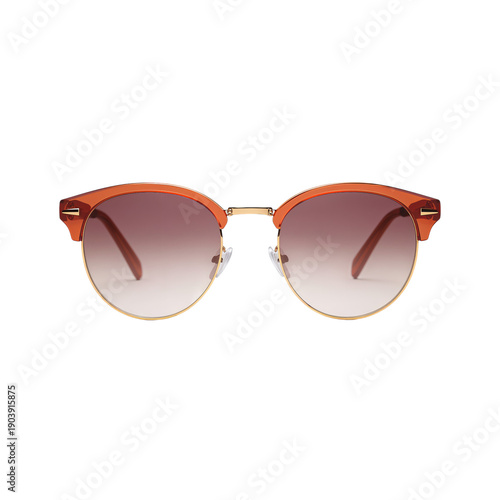 Stylish Round Sunglasses With Orange Frames and Gradient Lenses Perfect for S...