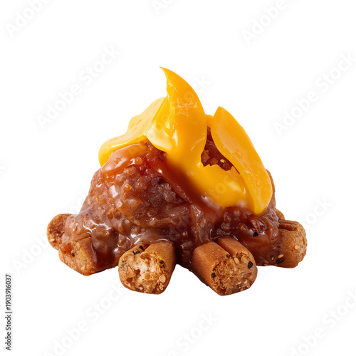 Delicious Dessert With Soft Topping Served in a Playful Style at a Food Event...