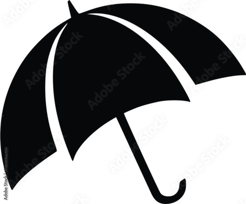 black umbrella with rain drops