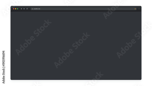 Web browser window mockup. User interface template Dark Mode modern design