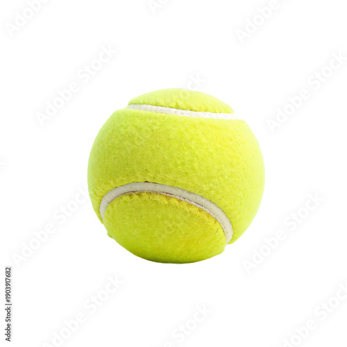 Bright Yellow Tennis Ball Resting on a Flat Surface in a Well-Lit Room During...