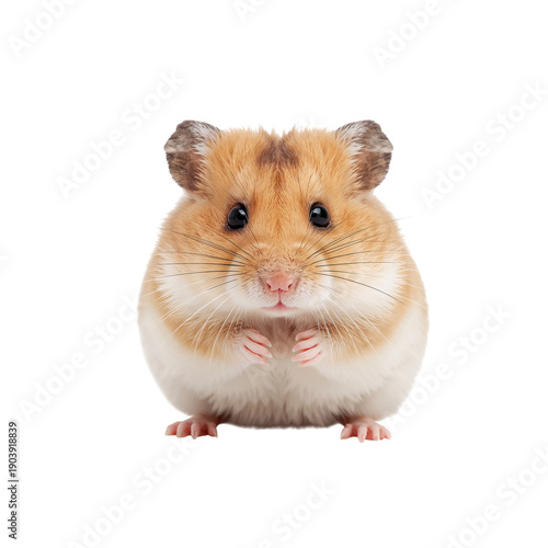 Cute Hamster Sitting on Its Hind Legs With a Curious Expression on Its Face i...