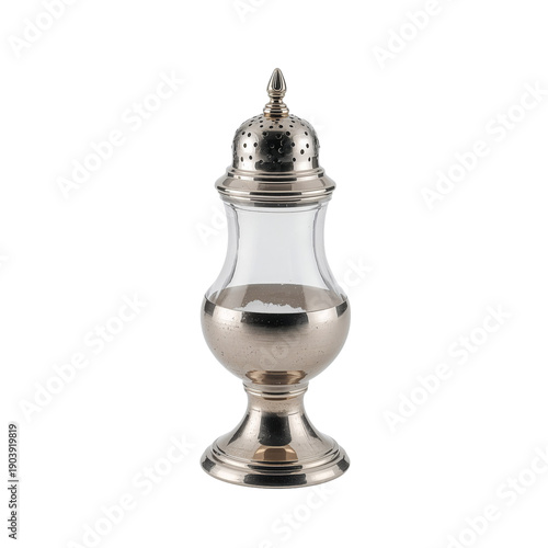 Silver Sugar Shaker Used for Serving in a Dining Setting