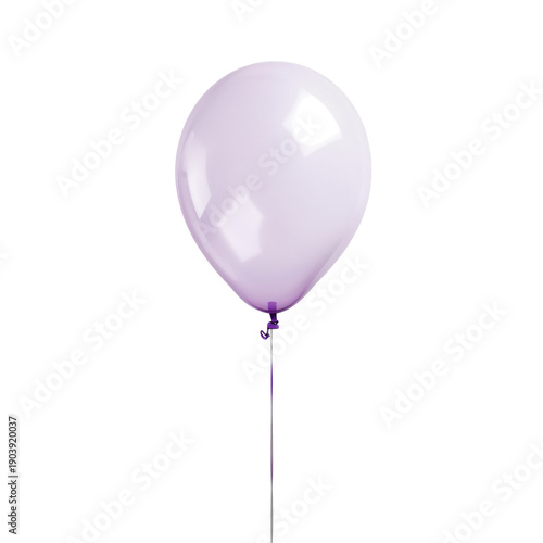 Clear Balloon With a Black Base and Long String Hangs in a Bright Space Durin...