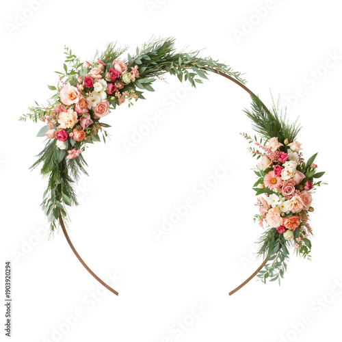 Floral Arch Used in a Wedding Ceremony in a Garden During Springtime