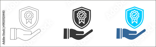 Assurance icon set multiple style collection	
