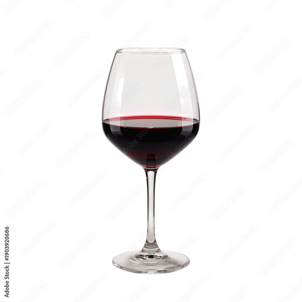 Naklejka premium Elegant Glass Filled With Red Wine Sitting on a Table in a Well-Lit Setting During the Evening Hours