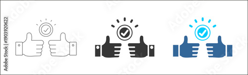 Commitment icon set multiple style collection	
	