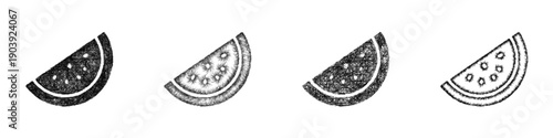 Sketch watermelon icon design set