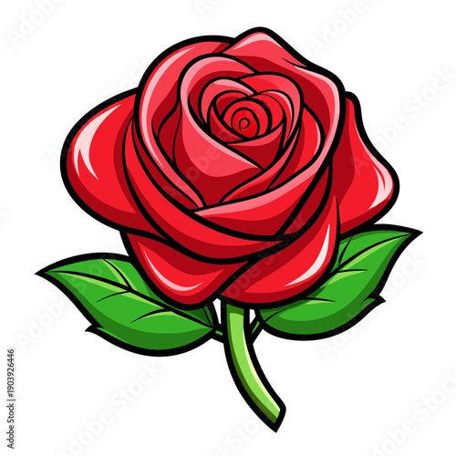 A vibrant red rose icon on transparent background