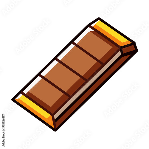 A colorful cartoon chocolate bar on transparent background