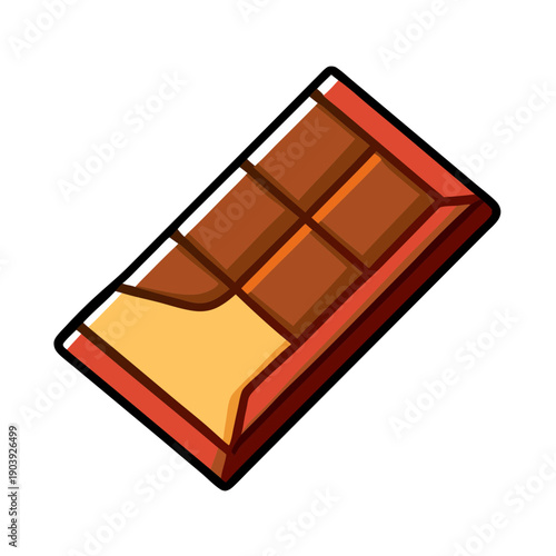 A colorful cartoon chocolate bar on transparent background