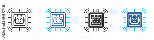 Technology icon set multiple style collection	