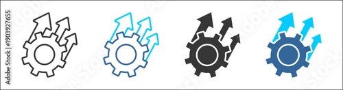 improvement icon set multiple style collection	