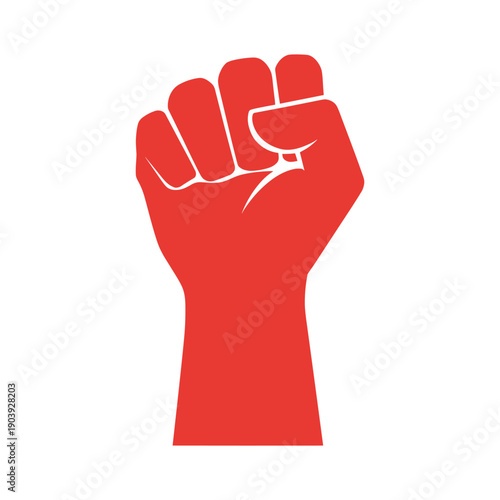 A solid red clenched fist illustration symbolizing strength and resistance