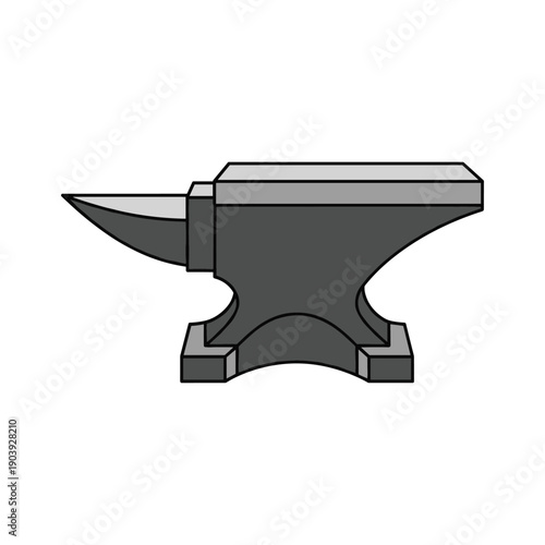 Simple cartoon illustration of a traditional blacksmith s anvil