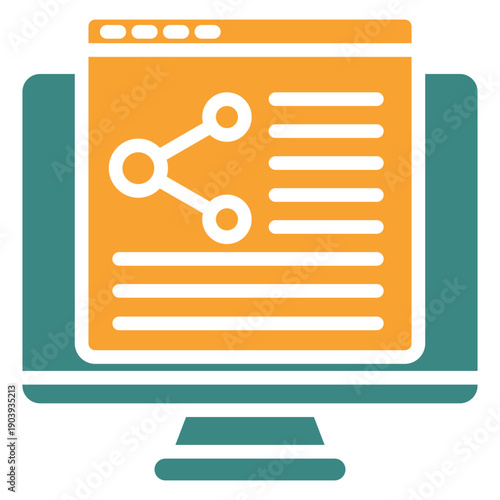 Backlink Dual Tone Color Icon, Mini Illustration For Modern Concept, Ui, Ux Web And App Development. Related To Seo And Online Marketing.