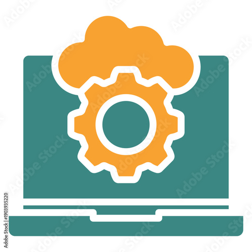 Cloud Hosting Dual Tone Color Icon, Mini Illustration For Modern Concept, Ui, Ux Web And App Development. Related To Seo And Online Marketing.