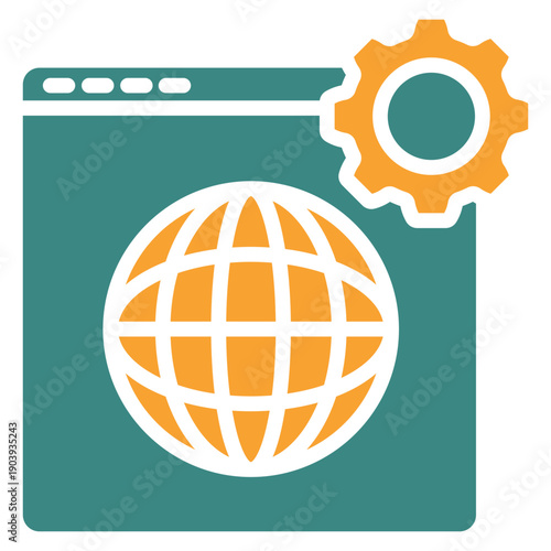 Domain Authority Dual Tone Color Icon, Mini Illustration For Modern Concept, Ui, Ux Web And App Development. Related To Seo And Online Marketing.