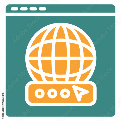 Domain Dual Tone Color Icon, Mini Illustration For Modern Concept, Ui, Ux Web And App Development. Related To Seo And Online Marketing.